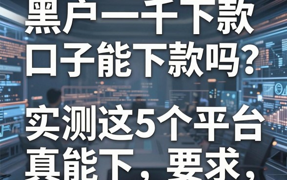 黑户一千下款口子能下款吗?实测这5个平台真能下!