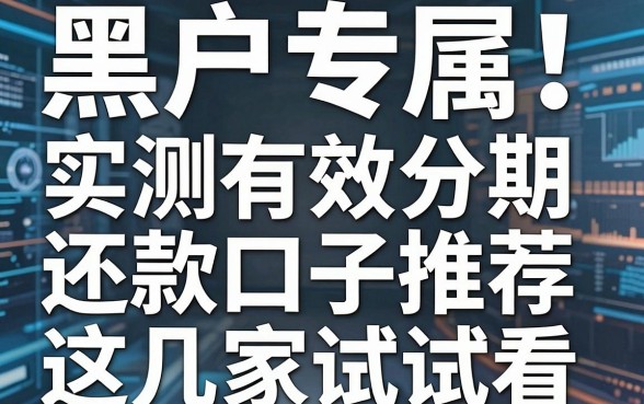 黑户专属！实测有效分期还款口子推荐，这几家试试看