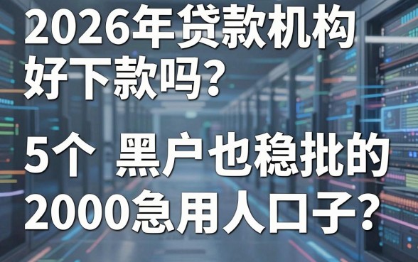 2026年贷款机构好下款吗？盘点5个黑户也稳批的2000急用口子
