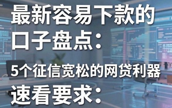 最新容易下款的口子盘点:5个征信宽松的网贷利器速看!