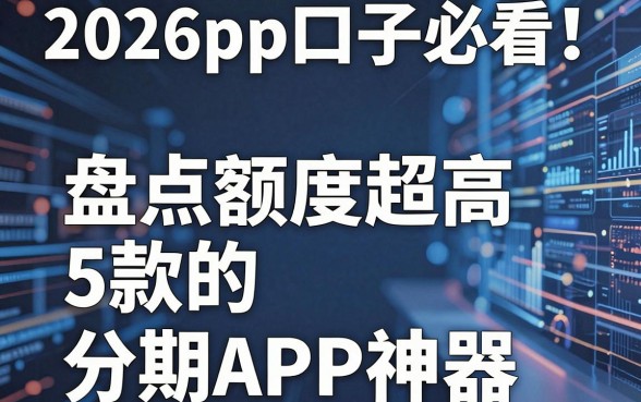 2026pp口子必看!盘点5款额度超高的分期APP神器