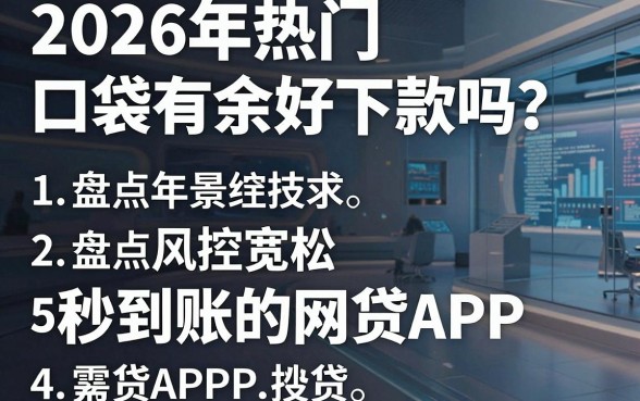 2026年热门口袋有余好下款吗?盘点5个风控宽松秒到账的网贷APP