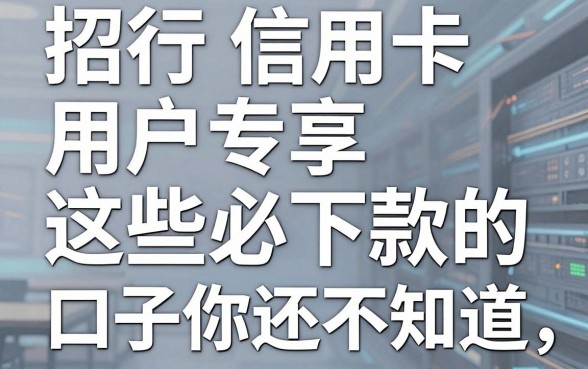 招行信用卡用户专享，这些必下款的口子你还不知道？