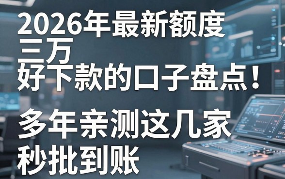 2026年最新额度三万好下款的口子盘点!多年亲测这几家秒批到账