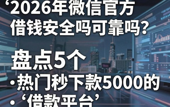 2026年微信官方借钱安全吗可靠吗?盘点5个热门秒下款5000的借款平台