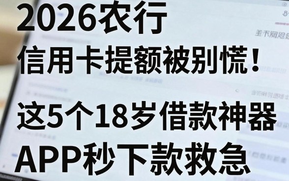 2026农行信用卡提额被拒别慌!这5个18岁借款神器APP秒下款救急