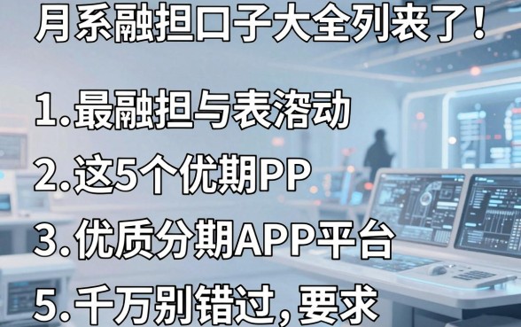月系融担口子大全列表来了!这5个优质分期APP平台千万别错过