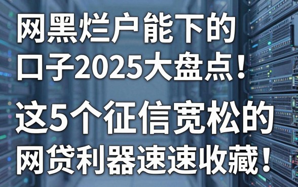 网黑烂户能下的口子2025大盘点:这5个征信宽松的网贷利器速速收藏!