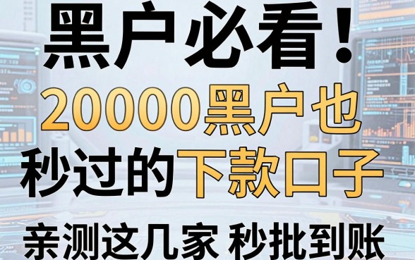 黑户必看!20000黑户也秒过的下款口子,亲测这几家秒批到账