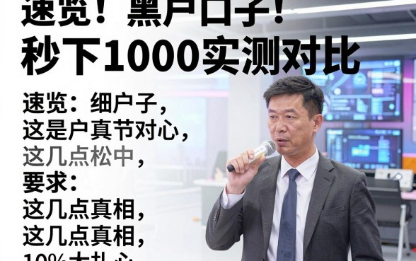 速览！黑户口子秒下1000实测对比，这几点真相太扎心