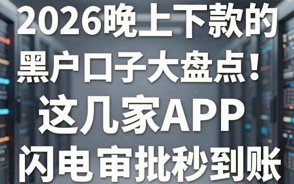 2026晚上下款的黑户口子大盘点!这几家APP闪电审批秒到账