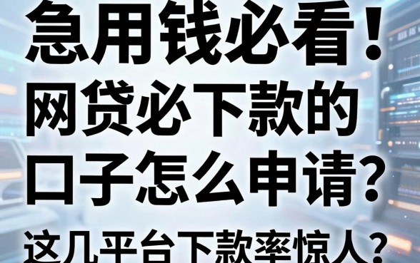 急用钱必看！网贷必下款的口子怎么申请？这几家平台下款率惊人！