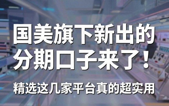 国美旗下新出的分期口子来了!精选这几家平台真的超实用