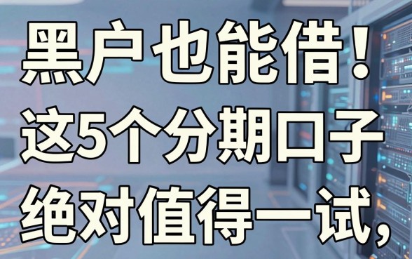 黑户也能借！这5个分期口子，绝对值得一试