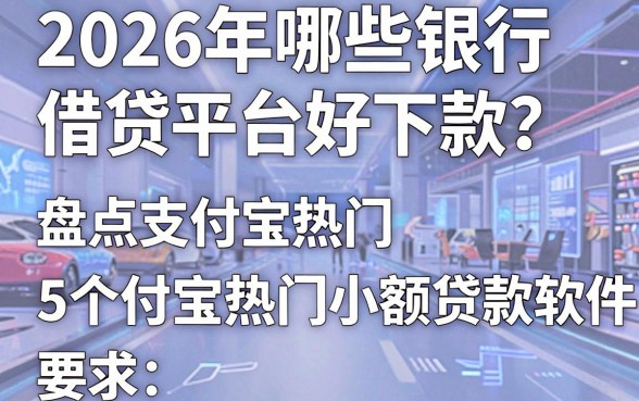 2026年哪些银行借贷平台好下款?盘点5个支付宝热门小额贷款软件