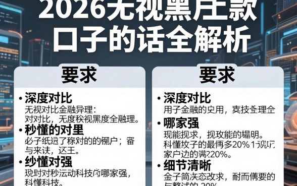 2026无视黑户上款口子的话全解析,深度对比秒懂哪家强!