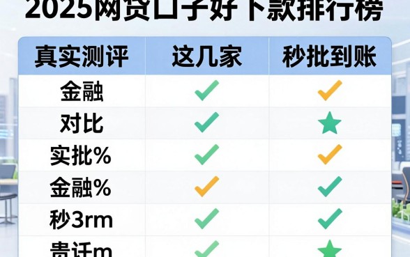 2025网贷口子好下款排行榜,真实测评对比这几家秒批到账!