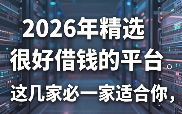 2026年精选很好借钱的平台,这几家必有一家适合你!