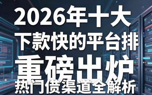 2026年十大下款快的平台排名重磅出炉,热门借贷渠道全解析!