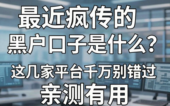 最近疯传的黑户口子是什么?这几家平台千万别错过,亲测有用!