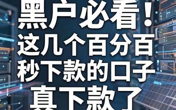 黑户必看!这几个百分百秒下款的口子,真下款了!