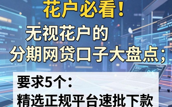 花户必看！无视花户的分期网贷口子大盘点，精选5个正规平台速批下款