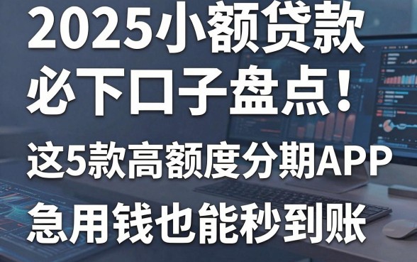 2025小额贷款必下口子盘点！这5款高额度分期APP，急用钱也能秒到账