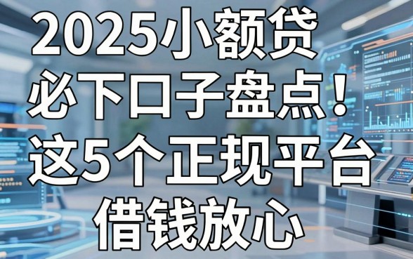 2025小额贷必下口子盘点!这5个正规平台借钱放心