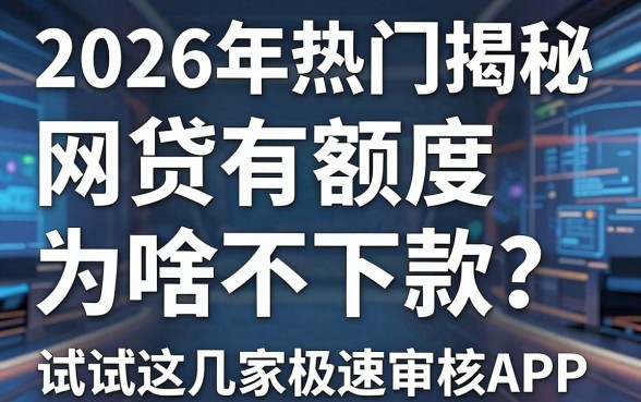 2026年热门揭秘:网贷有额度为啥不下款?试试这几家极速审核APP!