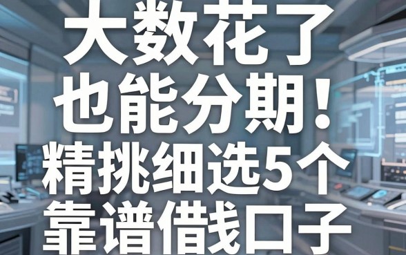 大数据花了也能分期!精挑细选5个靠谱借钱口子