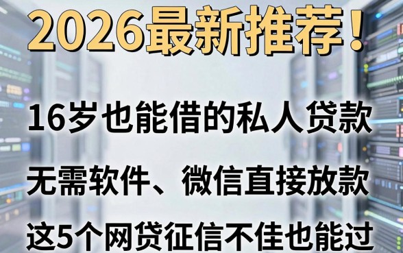 2026最新推荐！16岁也能借的私人贷款，无需软件、微信直接放款，这5个网贷征信不佳也能过！