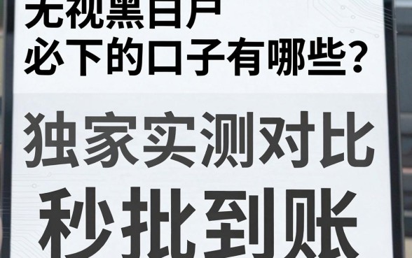 无视黑白户必下的口子有哪些?独家实测对比,秒批到账!