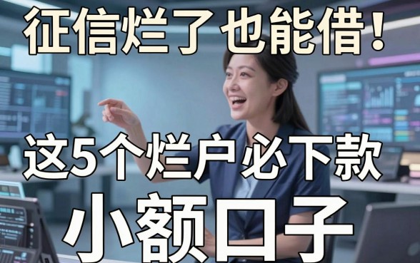 征信烂了也能借!这5个烂户必下款的小额口子,亲测靠谱!
