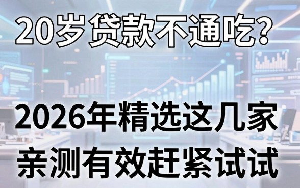 20岁贷款不通吃?2026年精选这几家亲测有效赶紧试试