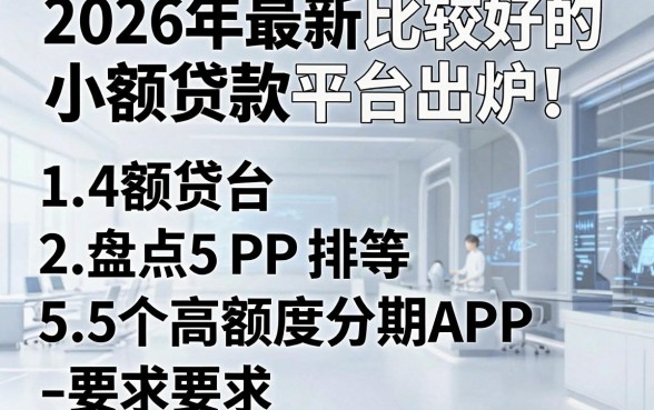2026年最新比较好的小额贷款平台排名出炉!盘点5个高额度分期APP