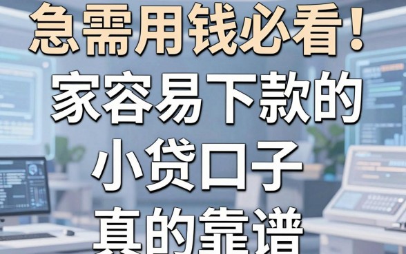 急需用钱必看！盘点几家容易下款的小贷口子，真的靠谱