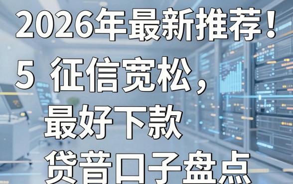2026年最新推荐！5个征信宽松、最好下款的贷款口子盘点