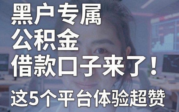 黑户专属公积金借款口子来了!这5个平台体验超赞