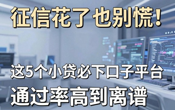 征信花了也别慌!这5个小贷必下口子平台,通过率高到离谱