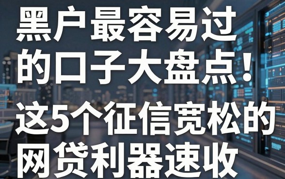 黑户最容易过的口子大盘点!这5个征信宽松的网贷利器速收