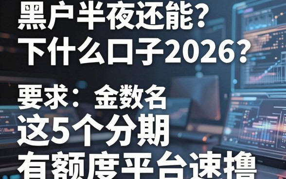 黑户半夜还能下什么口子2026?这5个分期有额度平台速撸!