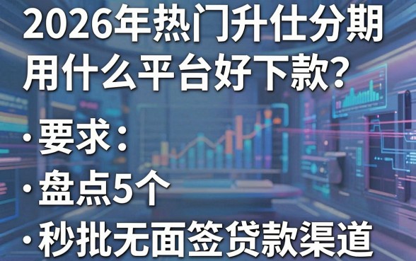 2026年热门升仕分期用什么平台好下款？盘点5个秒批无面签贷款渠道