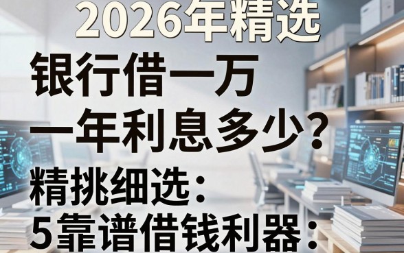 2026年精选:银行借一万一年利息多少?精挑细选5个靠谱借钱利器!