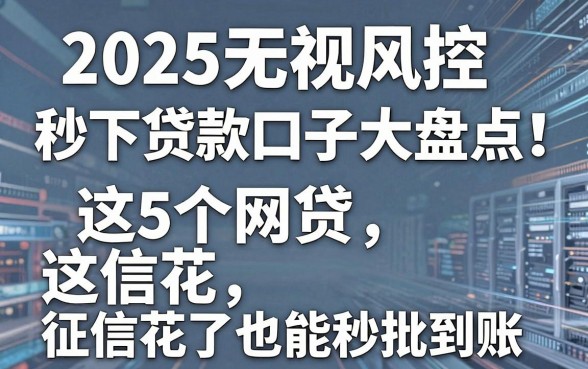 2025无视风控秒下贷款口子大盘点!这5个网贷,征信花了也能秒批到账