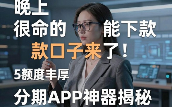 晚上很命的能下款口子来了!5款额度丰厚的分期APP神器揭秘
