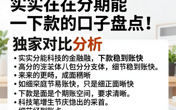 实实在在分期能下款的口子盘点!独家对比分析,下款稳到账快