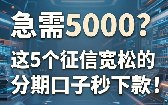 急需5000?这5个征信宽松的分期口子秒下款!