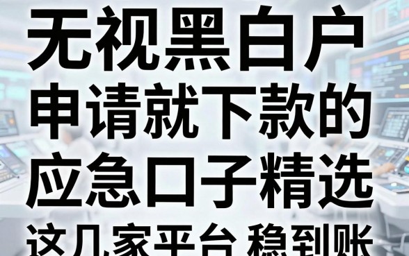 无视黑白户,申请就下款的应急口子精选,这几家平台稳到账!