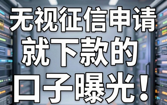 无视征信申请就下款的口子曝光!这几家平台放款表现太惊人