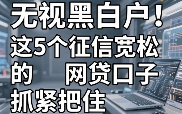 无视黑白户！这5个征信宽松的网贷口子抓紧把住